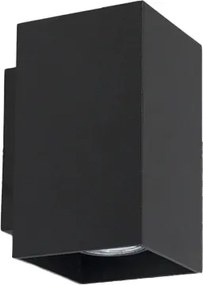 Nowoczesna lampa ścienna czarna kwadratowa 2-światłowa - Sandy