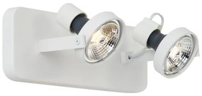 Designerski reflektor sufitowy biały GU10 70mm 2-punktowy regulowany - VoDesignerski Oswietlenie wewnetrzne