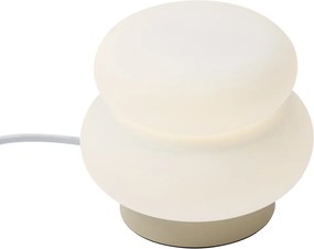 Lampa stołowa Japandi beżowa z opalowym szkłem 15 cm - Kumo
