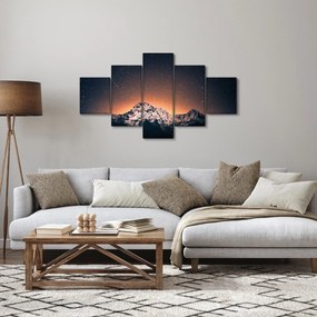 Obraz gwiaździstego nieba z górami (125x70 cm)