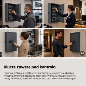 Sejf na klucze z wrzutnią elektroniczny Bruce