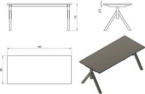 Stół biurowy w stylu industrialnym Mars Manager Desk 180x80 cm
