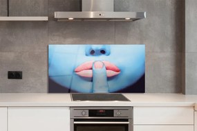 Panel nad Blat Kuchenny Kobieta z Neonowymi Ustami