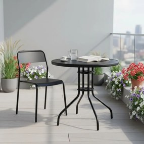 Stolik ogrodowy, balkonowy 80 cm Torello 072, czarny, okrągły