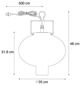 Zewnetrzna Inteligentna lampa wisząca zewnętrzna biała 35 cm z czerwoną wtyczką, w tym Wifi A60 - Pion Nowoczesny Oswietlenie zewnetrzne