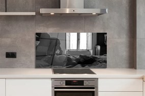 Panel szklany do Kuchni Kobieta przy Oknie