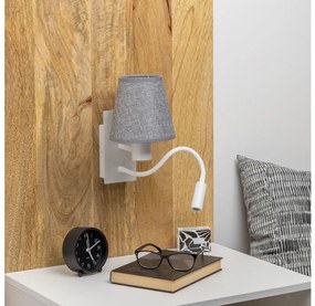 Brilagi - LED Kinkiet NUBILA 1xE27/25W/230V + LED/3W biały/szary