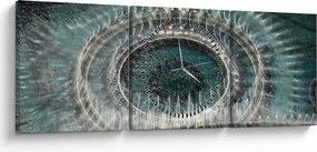 Obraz fontanny (z zegarem) (90x30 cm)