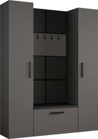 Masseno Garderoba MODULO 160,6/204/40 cm do Przedpokoju Nowoczesna Szara