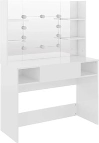 Biała toaletka do makijażu z żarówkami led C7-B76