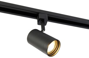 Inteligentny system oświetlenia szynowego z 6 czarnymi reflektorami jednofazowymi 200 cm - Iconic Jeana Nowoczesny Oswietlenie wewnetrzne