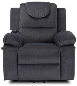 Fotel Masujący FENIX z Funkcją Wstawania Elektrycznie Rozkładany Ciemny Popiel Nowoczesny