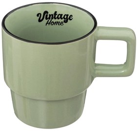 4 kubki ceramiczne na stojaku BE VINTAGE, 250 ml