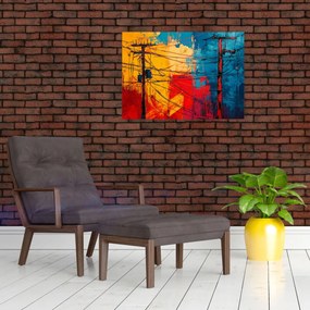 Obraz - Abstrakcyjne linie elektryczne (70x50 cm)