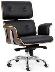 Skórzany fotel gabinetowy na kółkach - Lampa 3X