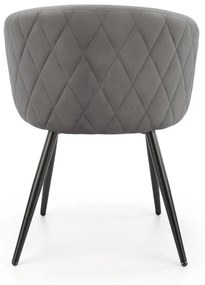 Krzesło tapicerowane K430 VELVET szare HALMAR