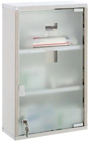 Plastikowa wisząca szafka na leki w kolorze srebra 30x51 cm – Premier Housewares
