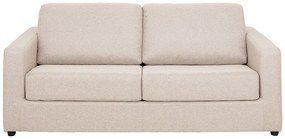 Kanapa 3-osobowa rozkładana typu express z beżową tapicerką - Miejsce do spania 140 cm - Materac 14 cm - DONETO