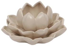 Świecznik na tealight kwiat lotosu z porcelany, 12,5 x 13 x 6,5 cm