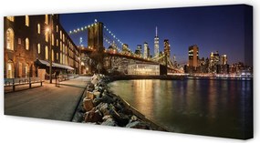 Fotoobraz na płótnie Nocne Odbicia w Rzece