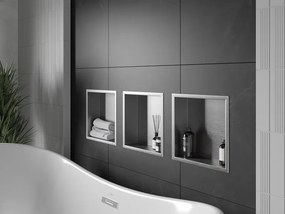 Mexen X-Wall-R półka wnękowa z kołnierzem 30 x 30 cm, inox - 1910303010