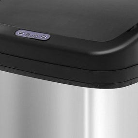 HOMCOM Kosz z czujnikiem 20 L stal nierdzewna Automatyczny kosz na śmieci z czujnikiem ruchu, wkład wewnętrzny 33 x 25 x 42,5 cm Srebrny+Czarny | Aosom PL