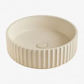 Zlew Okrągły Ø40 Cm Z Cementu Kazbek Kremowa - Sklum