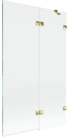 Mexen Lunar parawan nawannowy 2-skrzydłowy prawy 110 x 150 cm, transparent, złoty - 897-110-100-50-00-P