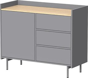 Kredens szary 100x40x82 velina