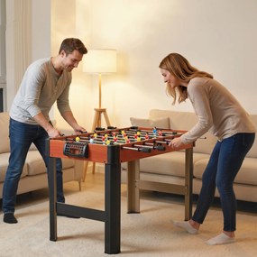 HOMCOM Stół do piłkarzyków, zestaw do piłkarzyków, 2 piłki, antypoślizgowe uchwyty, dla dzieci i dorosłych, licznik punktów, MDF, metal, kolorowy