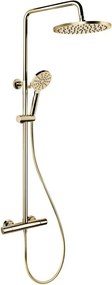 Zestaw prysznicowy z baterią termostatyczną DRAGOR — polerowany mosiądz
