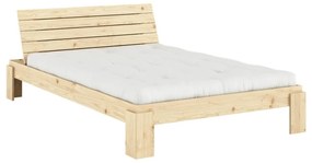 Łóżko dwuosobowe z litego drewna sosnowego ze stelażem 140x200 cm w naturalnym kolorze Layers – Karup Design