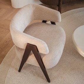 Beżowy designerski fotel MIZU