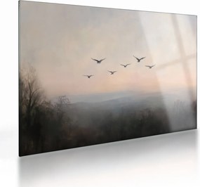 Obraz na szkle - Stado ptaków (70x50 cm)
