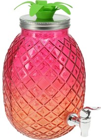 EH Szklany dozownik do napojów 4,5 l, różowy