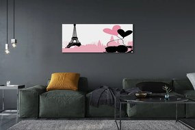 Obraz canvas na ścianę Serca nad Wieżą Eiffla