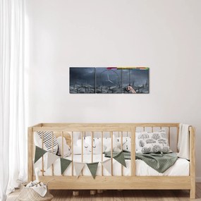 Obraz - Parasole (z zegarem) (90x30 cm)