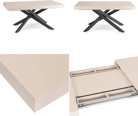 Nowoczesny stół do jadalni Hampton rozkładany 160-240 cm, kolor kaszmirowy/czarny