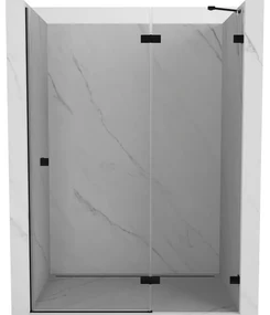 Mexen Lunar drzwi prysznicowe uchylne prawe 130 cm, transparent, czarne - 834-130-000-70-00-P