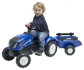 Falk traktor na pedały new holland duży z przyczepką + otwierana maska od 2 lat