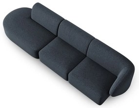 Niebieska sofa z tkaniny szenilowej prawostronna 311 cm Paolo – Milo Casa