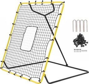 Siatka Odbijająca do Baseballu SucceBuy i Softbola, 122 x 137 cm, z Regulowanymi Kątami, do Treningu Rzutów i Rzutów z Ziemi