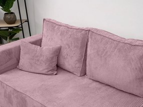 Jasnofioletowa narożna sofa SMART COSARO, dwustronna + 2 poduszki GRATIS