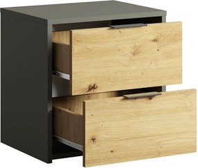 Szafka Nocna MERIDIAN 44,2 cm Stolik Nocny do Sypialni, Szara