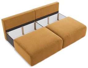 Pomarańczowa rozkładana/ze schowkiem sofa 216 cm Kalena – Makamii