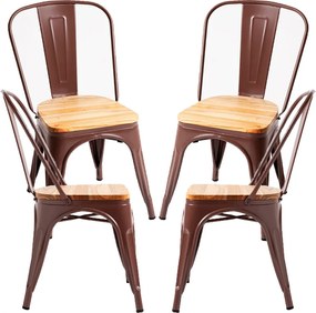 Zestaw 4 Krzese Torix Naturalne Drewno