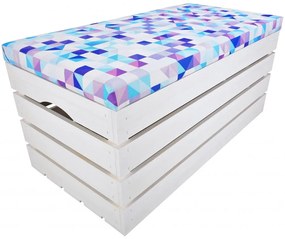 Pufa kufer skrzynia drewniana sosnowa siedzisko 80cm malowana biała