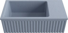 Umywalka betonowa ryflowana nablatowa / wisząca prostokątna 60 x 30 cm WELLE | różne kolory : Kolor - Lawendowy, Typ montażu - podwieszana