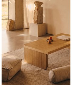 Stolik w dekorze dębu w naturalnym kolorze 75x140 cm Oaq – Kave Home