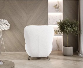 Fotel LUIS skandynawski wolnostojący na metalowych nogach w tkaninie NOW OR NEVER 01